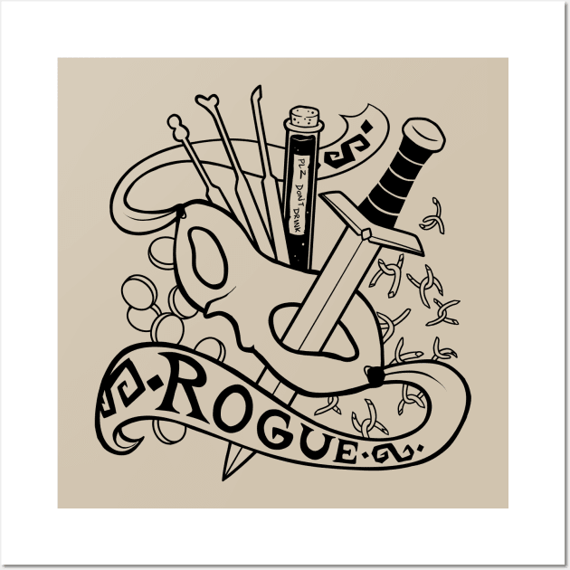 Rogue Class - Black Design Wall Art by CliffeArts